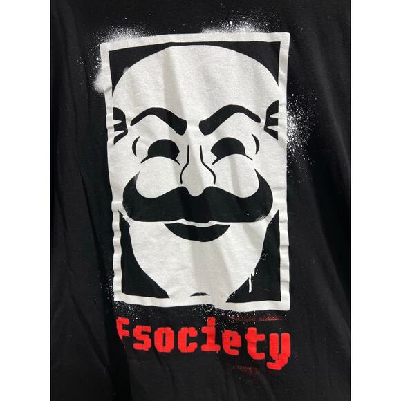 Mr. Robot FSociety creepy face black tee sz XL - Picture 3 of 4